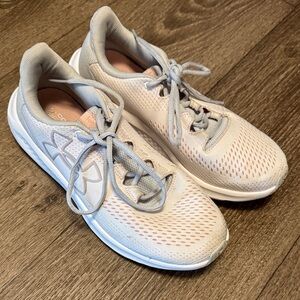 Under Armour Light Gray and Pink Athletic Shoes